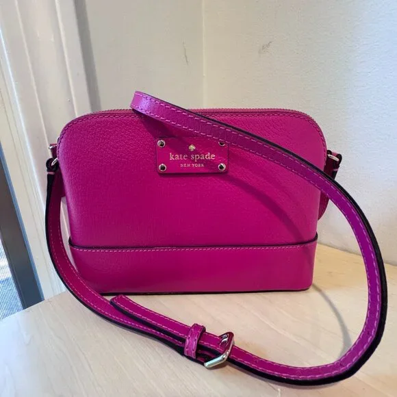 💖 Kate Spade Wellesley Hannah Crossbody / Shoulder Bag | Hot Pink Leather - Picture 2 of 9